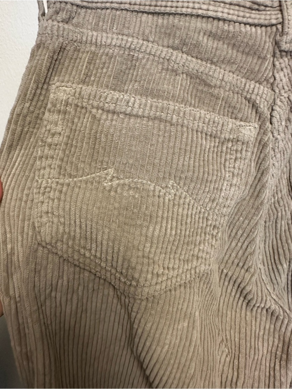 Women's Beige Corduroy Pants - Comfort Fit - Picture 6 of 6